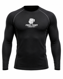 Free Fight Industry Men's Full Sleeve Rash Guard Black Quick Dry Breathable Eco-Friendly UPF50+ Anti-Bacterial 140g - Product Image 1