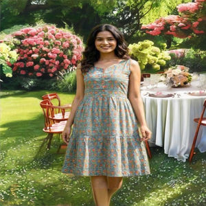 ผู้ผลิตชุดเดรสผ้าฝ้ายพิมพ์ลายทันสมัยจากเมืองสุรัต ราคาถูก ซื้อออนไลน์ในอินเดีย ขายส่ง - Product Image 1