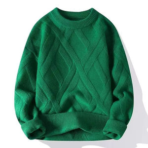 OEM <b>Men</b> Knitted Sweater O-Neck Pullover Solid Color Long Sleeve Loose Fit Spring Sweater Manufacturer - Product Image 3