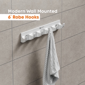 Ganchos para Bata Extra Largos de 6 Pulgadas, Montados en la Pared, para Baño, Resistentes, de Metal Extendido, para Batas Gruesas y Toallas Grandes - Product Image 2