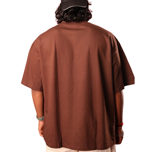 T-shirt Homme Oversize Col Rond Manches Courtes Épaules Tombantes Coupe Décontractée Minimaliste Décontracté Streetwear Vente en Gros Mode Personnalisée - Product Image 4
