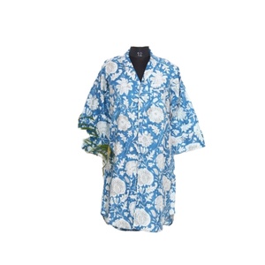 Bata de algodón floral para mujer, talla grande, estilo kimono, con encaje, cintura natural, detalle de botones, con mangas, para uso diario, ideal para novias, un regalo increíble. - Product Image 1