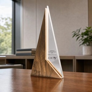 2026 Custom Wooden & <b>Acrylic</b> Pyramid Awards and Trophies with Customized Logo for Insurance Waterproof Laser Engraved - Product Image 4