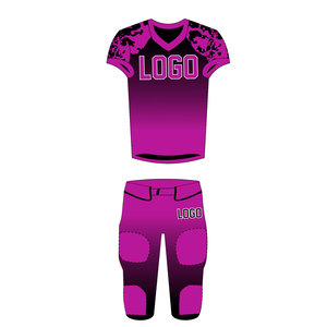 Conjunto de Uniforme de Fútbol Americano Personalizado para Hombre, 100% Poliéster de Malla de Secado Rápido, Impresión Digital, Bordado Frontal, Manga Corta, Cuello en V - Product Image 3