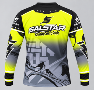 Ensemble de maillot de motocross jaune et gris personnalisé, sublimation, maillot et pantalon de course MX, équipement de course de moto tout-terrain OEM/ODM pour hommes - Product Image 2