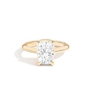 Radiant Cut Lab Grown Diamond Engagement <b>Ring</b> 14K Gold 2Ctw Bezel Set 2.1mm <b>Thin</b> Solitaire Modern Bridal Wedding Bands Wholesale - Product Image 1