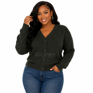Cosh International Sorority Sisterhood Acrylic Cardigan <b>Coat</b> Knitwear <b>Crochet</b> Knitted Outfit Plain Short Sweaters Buttons - Product Image 3