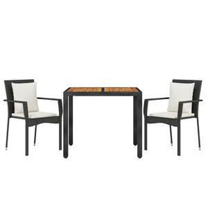 Juego de Comedor para Jardín en Color Blanco Crema y Negro - Product Image 3