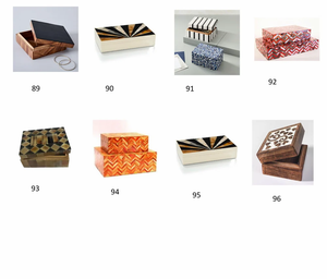 FAIZA CRAFT Hot Selling Blue Square Pattern Modern Resin Jewelry Storage <b>Box</b> Handmade Inlay <b>Women</b> Jewelry Organizer Wholesale - Product Image 4