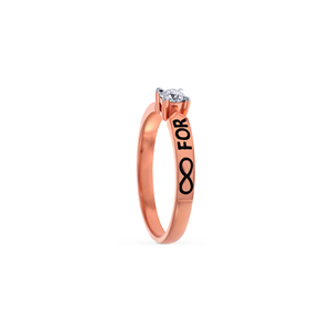 Anillo Halo Clásico Romántico en Oro Rosa con Racimo Completo de Diamantes y Acabado Pulido, Anillo Solitario de Eternidad - Product Image 5