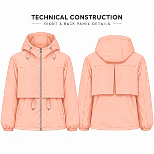 <b>Women's</b> Custom Cropped Hooded <b>Jacket</b> <b>Lightweight</b> Stretch Shell with Ventilated Back Panel OEM ODM - Product Image 3