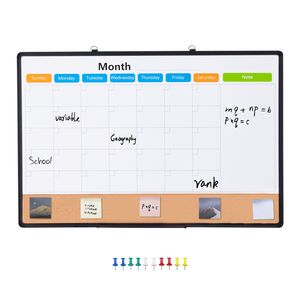 Calendario Mensile 2-in-1 36"x 24" con Lavagna Magnetica e Pannello in Sughero, Cornice in Alluminio, Lavagna Cancellabile a Secco 36"x 24" - Product Image 1