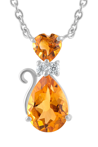 Colgante de Topacio Azul y Circonita en Plata de Ley 92.5 KLSP-50495 - Product Image 4