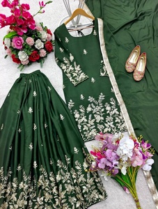 Conjunto de Dupatta de Seda China para Mujer, Listo para Usar, con Estampado en Relieve, Estilo Top-Sarara, Completamente Cosido, Mangas Largas, Diseño Tradicional - Product Image 4