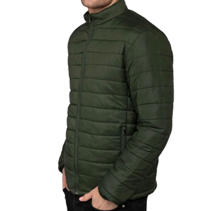 Chaqueta Acolchada de Lona Transpirable de Alta Calidad para Hombre, con Capucha, Logotipo Frontal, Cuello Alto, Manga Larga, Color Sólido - Product Image 2