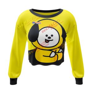 Sudadera Corta de Mujer, Personalizada, 100% Algodón, Tejido a Cuadros, de Felpa, Manga Larga, Antibolitas, Transpirable y de Secado Rápido - Product Image 1