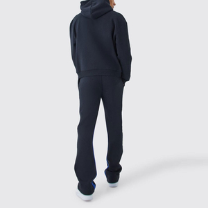 Custom OEM Cotton Made Logo Printed Men Flared <b>Tracksuits</b> / Puff Print Adult Size Cotton Fleece Men Flared Pants and Hoodies Set - Product Image 3