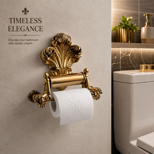 Porte-papier toilette mural en laiton antique de luxe, support décoratif pour rouleau de papier, accessoires de salle de bain vintage, décoration pour la maison et l'hôtel - Product Image 2