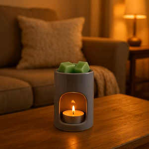 Bruciatore di Oli Essenziali in Ceramica Minimalista Moderno, Diffusore di Fragranze Cilindrico, Scaldacera in Porcellana per Aromaterapia e Arredamento Casa - Product Image 4