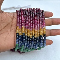 5mm naturel Multi précieux saphir émeraude rubis à facettes Rondelle perles de pierres précieuses pour la fabrication de bijoux à bricoler soi-même articles en vrac en gros
