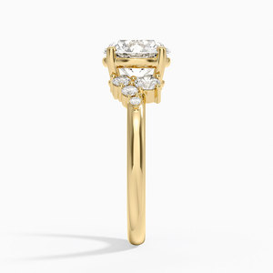 แหวนหมั้นเพชรสามเม็ดทรงพฤกษศาสตร์แบบพิเศษ - Product Image 2