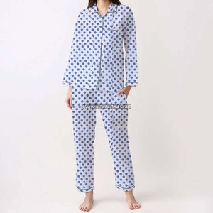 Conjunto de Pijamas de Algodón 100% para Mujer, Ropa de Dormir Suave para el Hogar, Conjunto de Pijamas de Primavera/Verano con Estampado Floral/Personajes/Letras/Estampado/Vacaciones/Árbol PJ099 - Product Image 6