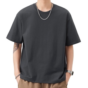 Camiseta de algodón 100% lisa en blanco más vendida, camiseta de manga corta de gran tamaño con cuello redondo GSM 260 para hombre, Camiseta deportiva informal - Product Image 5