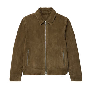 Streetwear Mens <b>Suede</b> Leather <b>Jacket</b> Premium Soft Finish Slim Fit Classic Casual Fashion Wear - Product Image 1