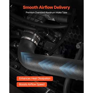 Système d'admission d'air froid de 3,94 pouces, bouclier thermique, kit de filtre à haut débit, compatible avec Cadillac Escalade Chevy 2015 - Product Image 5