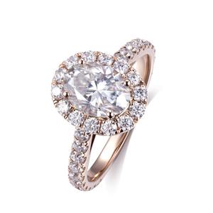 Anillo de Moda Elegante con Corte Ovalado de Diamante Moissanite, Banda Completa de Eternidad para Regalo de Boda, Compromiso, Aniversario o Fiesta para Ella - Product Image 4