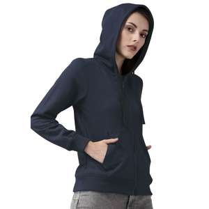 Sudadera de Yoga Tejida para Mujer, Algodón, Informal, Deportiva, con Capucha, Insignia Frontal, Logotipo Personalizado OEM, Suministro al por Mayor - Product Image 2