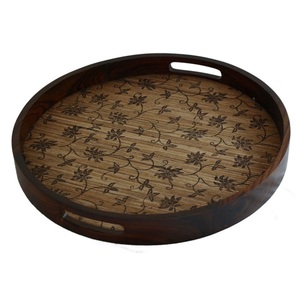 Heavy Duty Wooden Serving Tray Premium Natural Solid Wood Breakfast Tray For <b>Home</b> Kitchen Hotel Restaurant And Daily Use - Product Image 4