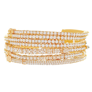 Sparkling Crystal Stone Fancy <b>Bangles</b> <b>Set</b> 10575633GR_2.4 for Wedding & Festive Wear Fashion Jewelry <b>Sets</b> - Product Image 2