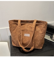 Nouveau Sac Coréen en Toile de Coton Corduroy 2026 – Sac à Bandoulière et Fourre-tout Grande Capacité pour Campus, Trajet Quotidien, Cours, Sport et Loisirs