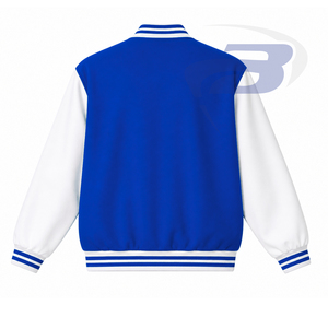 Veste universitaire Zeta Phi Beta ZPB Sorority, bleu et blanc, broderie de lettres grecques, style universitaire, veste de baseball pour femmes - Product Image 3
