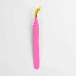 Juego de Pinzas de Precisión para Pestañas de Color Rosa, Punta Suave de Acero Inoxidable para Extensión de Pestañas - Product Image 6