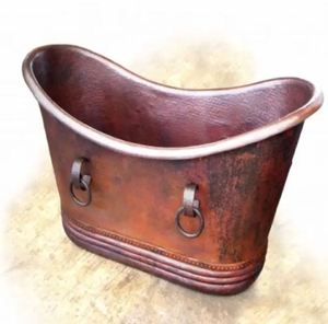 Bañera Doble de Cobre Brillante Hecha a Mano, Económica, de Latón, para Uso en Baño, Bañera Independiente de Cobre Natural - Product Image 4