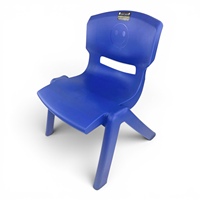 Chaise d'enfant en plastique, dossier solide, carrée, durable, légère, empilable, design moderne, ensemble de meubles de maternelle pour enfants