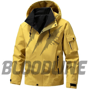Veste imperméable vert lime avec imprimé éclair, design à capuche, vêtements d'extérieur pour homme, veste à manches longues pour l'hiver - Product Image 6