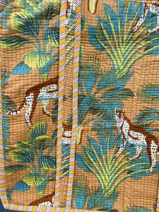 Bolso de mano de algodón acolchado Kantha hecho a mano, personalizable, grande, estilo bohemio, para playa o viaje, bordado, con cremallera, interior portátil - Product Image 4