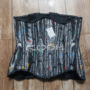 Corsé de brocado con varillas de acero, de alta resistencia, para entrenamiento de cintura y uso de moda, estilo underbust. - Product Image 2
