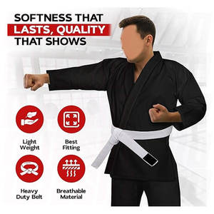 Uniforme Ligero para Niños y Adultos, Pantalones y Chaqueta para Estudiantes, Ropa de Artes Marciales para Entrenamiento de Karate, Taekwondo, Judo, Aikido, con Cinturón Gratis - Product Image 4