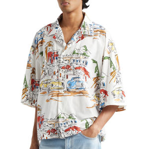 Chemise décontractée surdimensionnée pour homme en coton tissé 100 %, à manches courtes, style streetwear, fabrication OEM, marque privée - Product Image 4