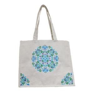 Grand sac fourre-tout réutilisable en toile de coton biologique imprimé personnalisé sac à provisions recyclable en vrac avec motif d'écran et logo - Product Image 1