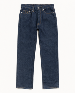 Jeans en denim coupe droite pour homme de haute qualité, taille haute, bleu foncé, en coton, classiques, 5 poches, style streetwear décontracté, vente en gros - Product Image 2