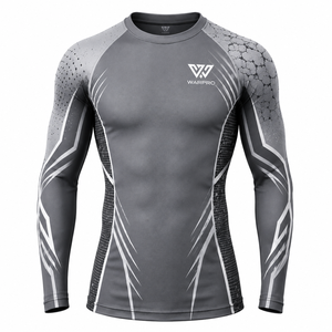OEM Rashguard de compression à manches longues pour hommes, vêtements de sport pour la gym, avec logo et impression personnalisés - Product Image 1