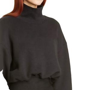 ชุดวอร์มผ้าแคนวาสสองชิ้น เสื้อคอเต่าสีพื้น กางเกงขายาวระดับเข่า สำหรับผู้หญิง ฤดูใบไม้ผลิ/ฤดูร้อน ผ้าฝ้าย 100% เป็นมิตรกับสิ่งแวดล้อม - Product Image 2