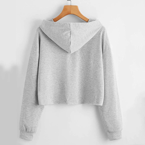 Hivo Sports – Nouveauté : Sweat à capuche court vintage pour femme, broderie logo avant, séchage rapide, respirant, 100 % coton – Meilleur prix - Product Image 2
