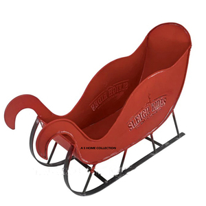 Trineo Navideño de Metal Galvanizado Vintage, Decorativo para Fiestas, Caja de Regalo, Adorno con Figura de Santa Claus - Product Image 5