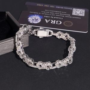 Cadena Cubana de Plata de Lujo para Hombre, Estilo Clásico Hip Hop, Joyería con Brillo de Moissanita - Product Image 3